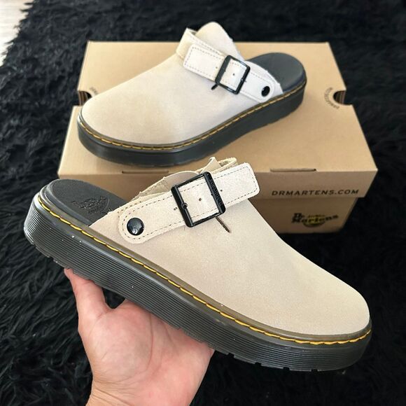 Dr Martens Carlson tan leather clogs mules slip on shoes men’s 8 new main image 4